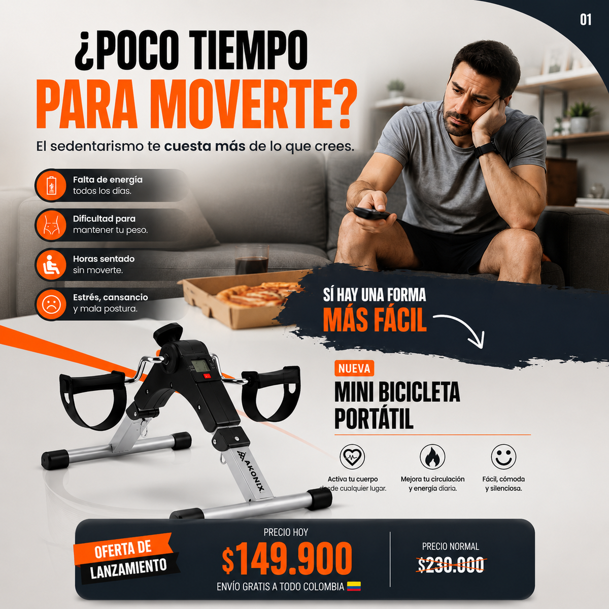 Mini Bicicleta Portatil: Fortalecete en casa